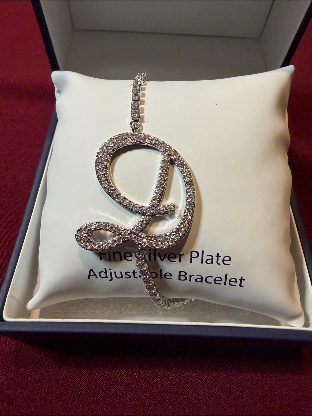Elegant Silver-Tone Crystal Initial 'D’ Adjustable Bracelet  Belk Silverworks
